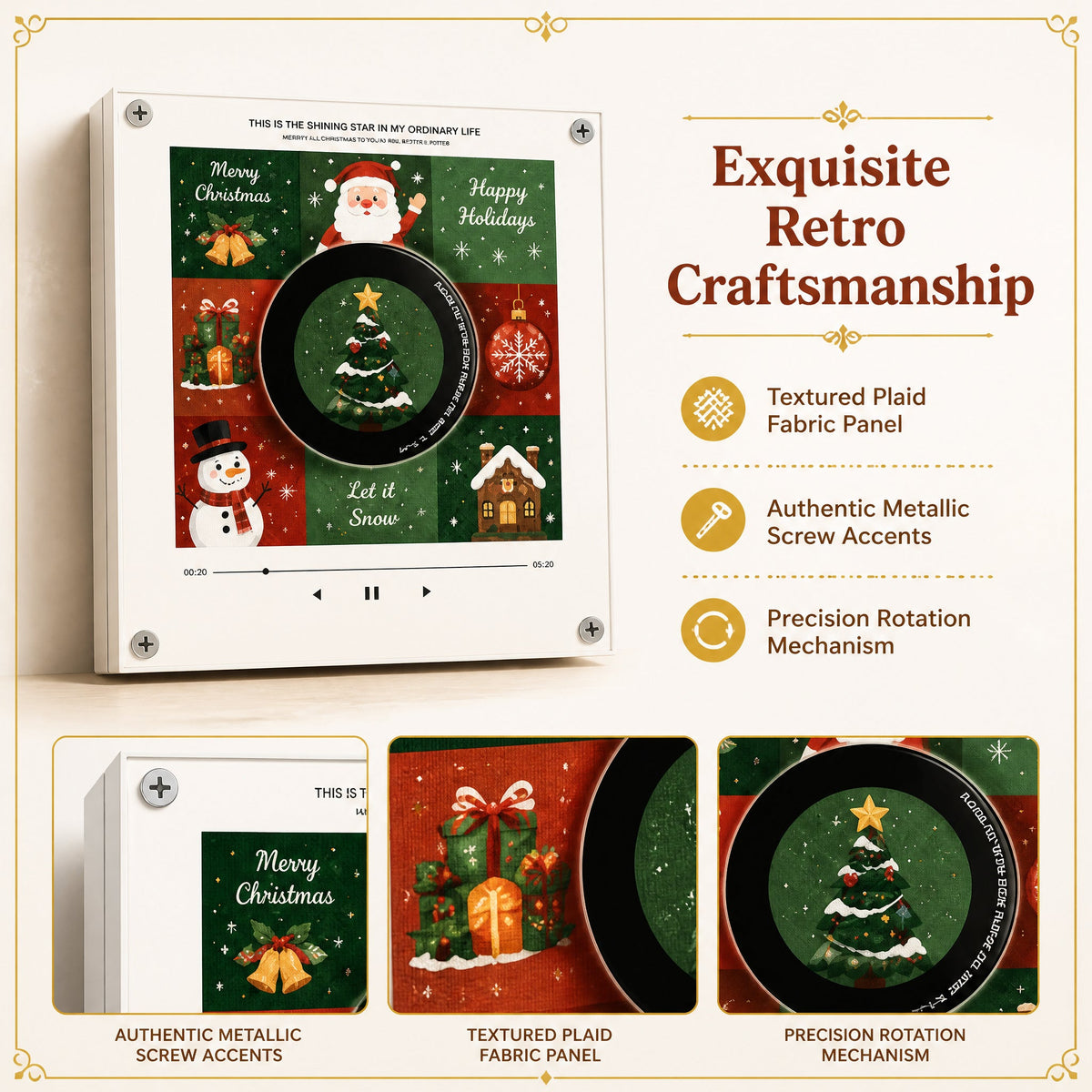 Christmas Vinyl Frame craftsmanship and material details